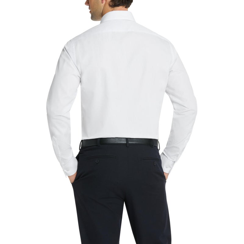Van Heusen Men's Dress Shirt Fitted Poplin Solid, White, 15.5" Neck 34"-35" Sleeve - Image 2